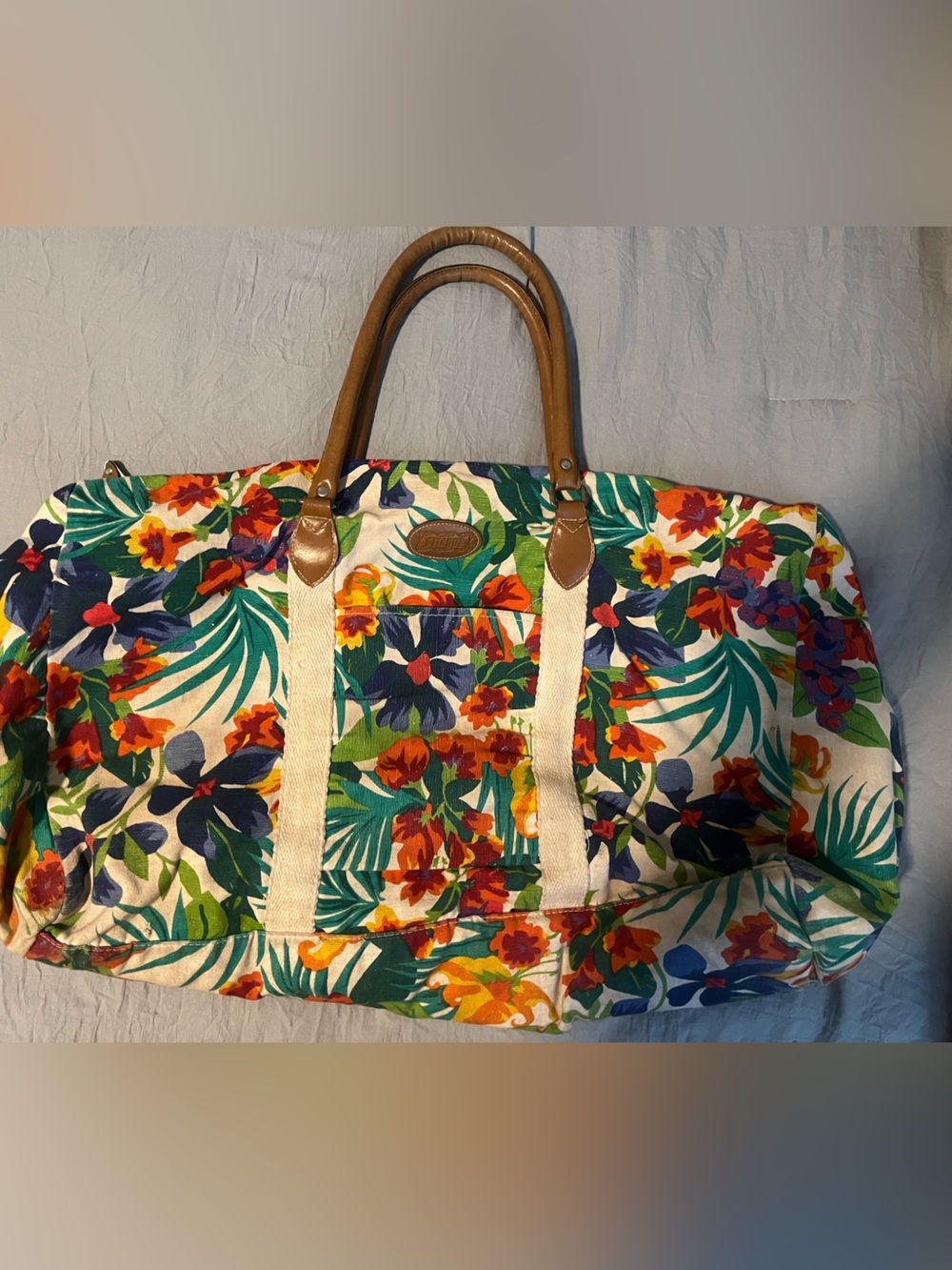 Tropical Floral Canvas Weekender Bag - Multicolor